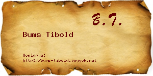 Bums Tibold névjegykártya